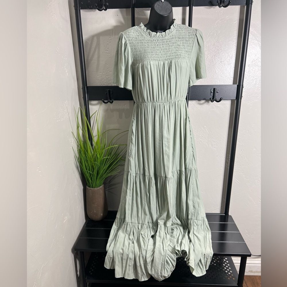 Polagram Sage Tiered Dress Maxi Size Small - Picture 14 of 15